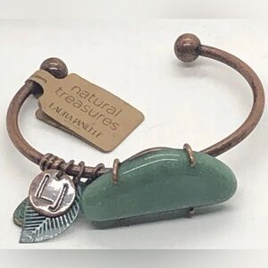 Natural Treasures Laura Janelle Green Stone Charm Cuff Bracelet
